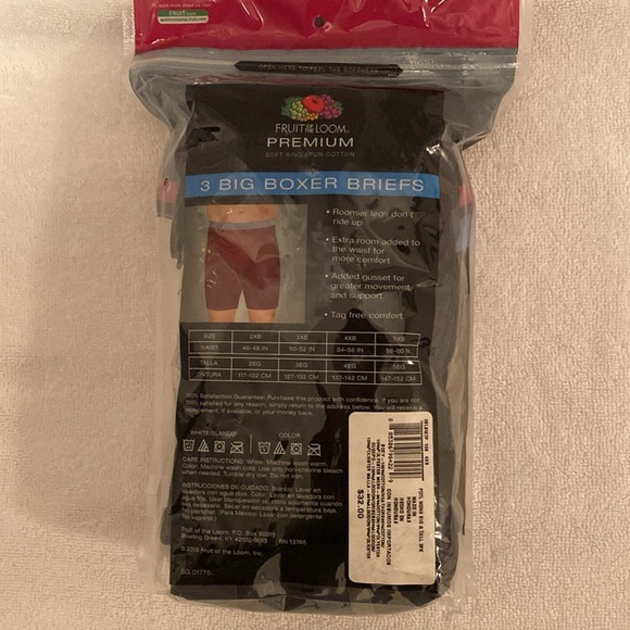 Brand New Fruit of the Loom Big Man Boxer Briefs … size 4XB (54-56 in) - Picture 2 of 6